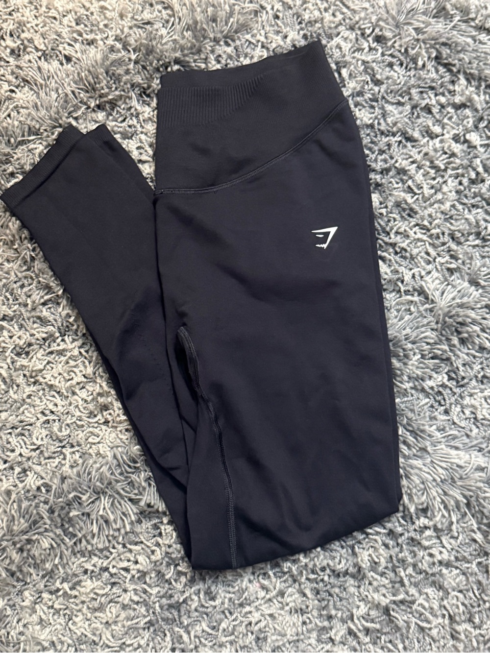 Gymshark Black Performance Leggings with White Logo